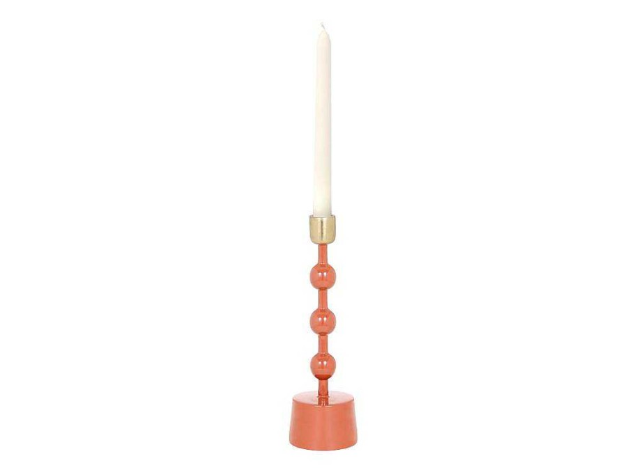 Casticais Decorativos E Velas | OZAIA Castical Em Aluminio Esmaltado A. 26,5 Cm Terracota - Parina