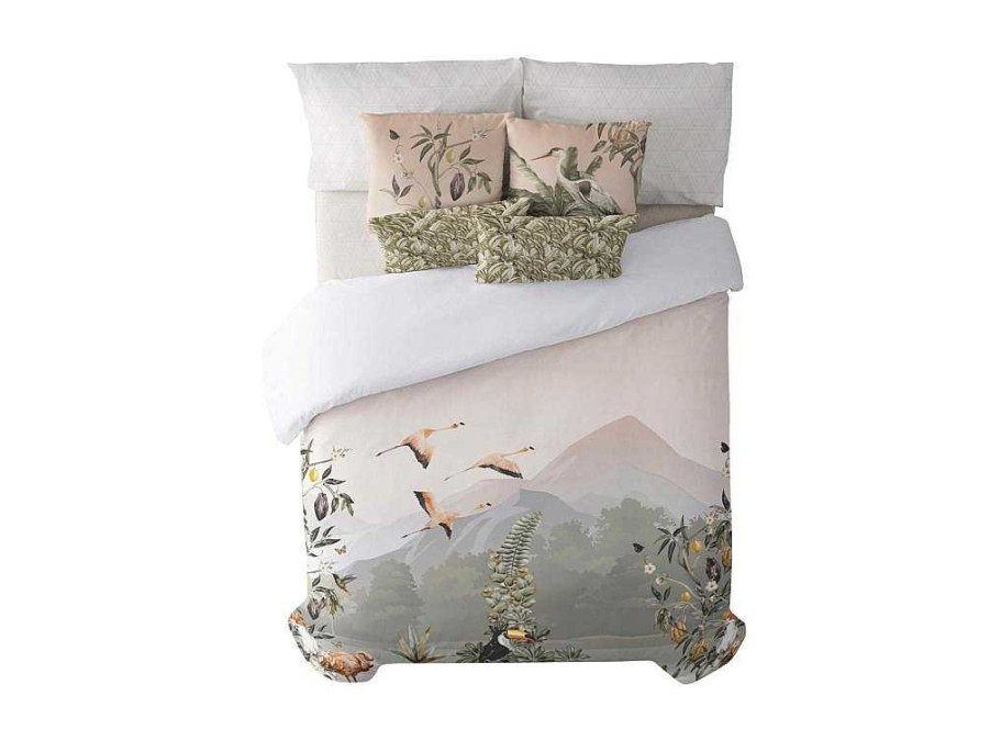 Roupa De Cama | Purline Housse De Couette 100% Coton 1 Piece Rose Paysage 200X240