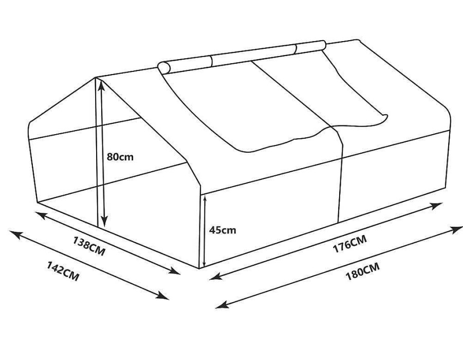 Estufas De Jardim | EXPERTLAND Mini Estufa De Jardim De 2,56 M Dimensoes C180 X L142 X A80 Cm - Gentiane