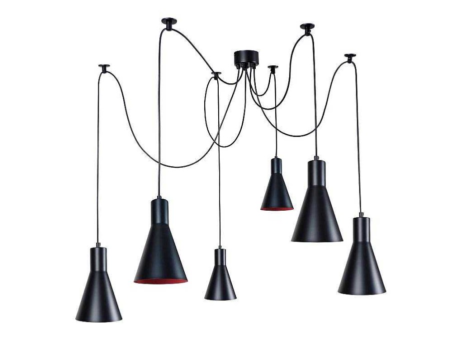 Lustre | TOSEL Suspensao Tosel Krake Tecido Quadrado Castanho D17 X H80 Cm