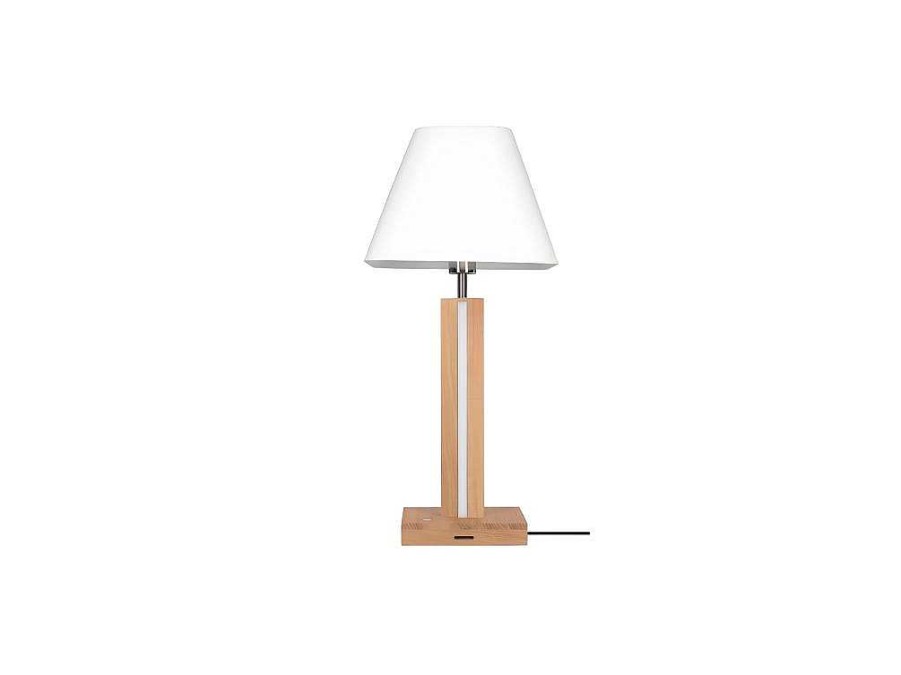 Candeeiro De Mesa | EPIKASA Lampada De Mesa Quad, Carvalho, Branco, 51X51X162 Cm, Epikasa