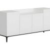 Aparador | Homemania Armario Multiusos Ellaria, Branco, Preto, 160X42X75 Cm, Epikasa