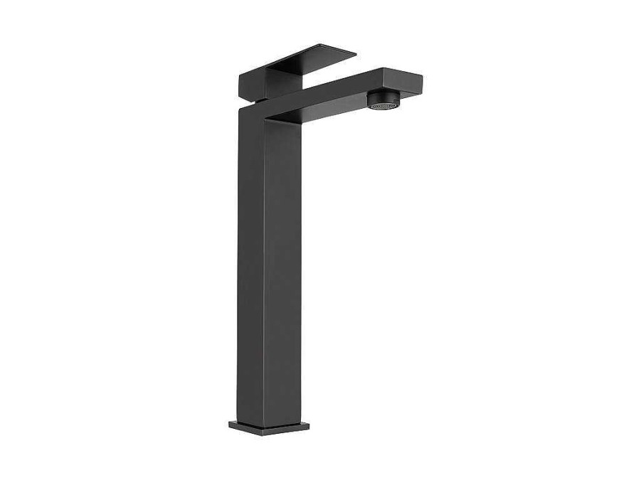 Torneira | Shower & Design Torneira Misturadora Mecanica Quadrada Em Inox Escovado Preto Mate A31 Cm - Canilas