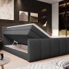 Cama Boxspring, Cama Continental | Palacio Conjunto Boxspring: Cabeceira, Sommier Com Espaco De Arrumacao, Colchao, Sobrecolchao - Cinza Antracite - 160 X 200 Cm - Verone Da Dreamea