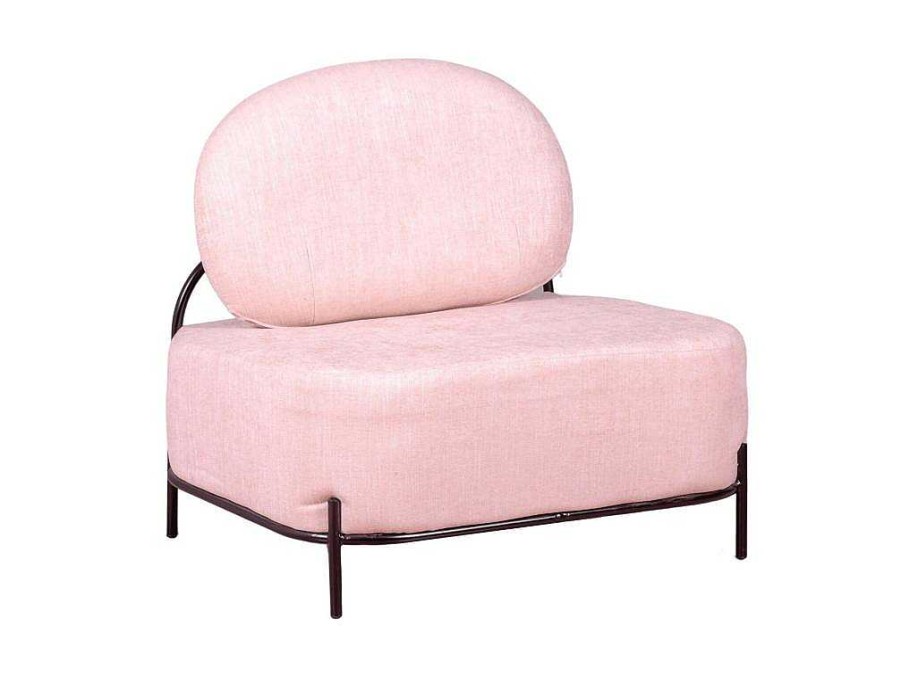 Poltrona Em Tecido | Vente-unique Sofa De 1 Lugar Com Design Minimalista - Clair - Rosa