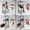 Fitness | Vente-unique Barra Multifuncoes Power Tower Dip Station Pull Up Bar Com Altura Ajustavel