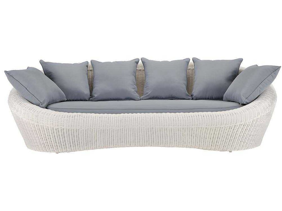 Conjunto Relax De Jardim | MYLIA Sofa 3 Lugares De Jardim Em Resina Entrancada Cru - Whiteheaven