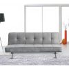 Sofa Cama Clic-Clac E Dobravel | Saldosystocks Sofa Cama 2 Plazas Ainhoa Clic Clac Terciopelo 175X74Cm Gris