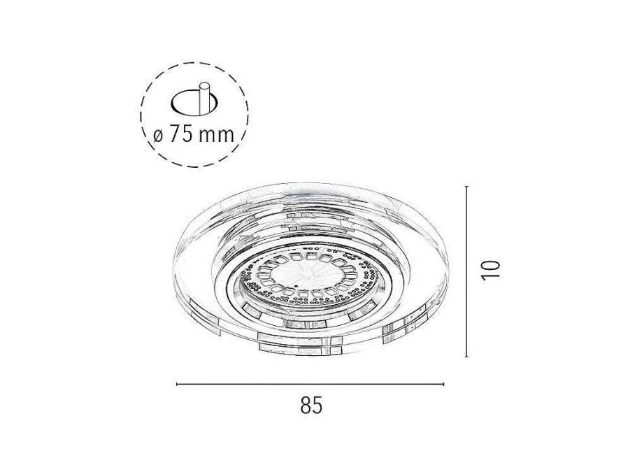 Iluminacao De Exterior | EPIKASA Destaque Marta, Cromio, 8,5X8,5X1 Cm, Epikasa