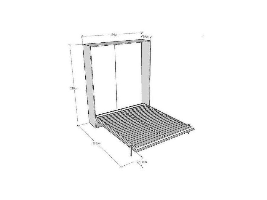 Cama Rebativel | ITAMOBY Cama Retratil 160 Vertical Kentaro Cinza Branca