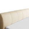 Cama Boxspring, Cama Continental | Ysmée Conjunto Completo Boxspring Cabeceira De Cama + Sommier Com Leds + Colchao 180X200 Cm Tecido Bege - Otaru De Ysmee