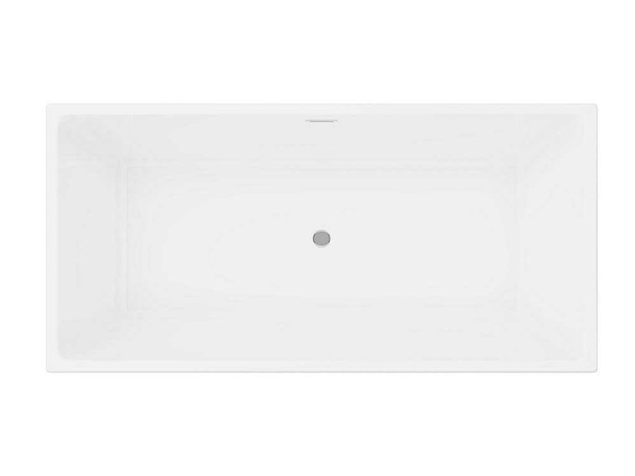 Banheira De Pousar E Encostar | Shower & Design Baneira Semiclassica Retangular 248 L 170X80X58 Cm Branca Acrilica - Pikaia