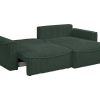 Sofa De 4 Lugares | Vente-unique Sofa De Canto Convertivel Reversivel Veludo Canelado Grosso Verde - Asturio