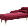 Chaise Longue | Vente-unique Chaise-Longue Esquerda Em Veludo Bordeaux - Umari