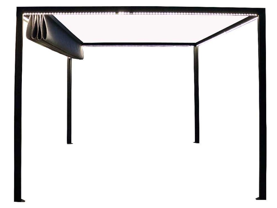 Pergola, Coreto, Quiosque | EXPERTLAND Pergola Autonoma Em Aluminio Nitero Com Led - C294 X L394 X A230 Cm