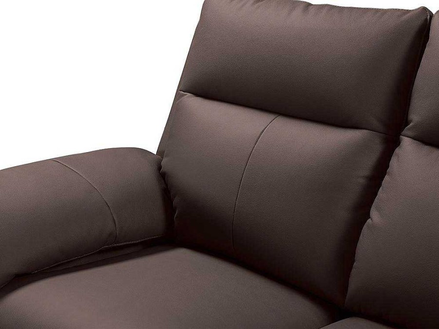 Sofa De Relaxamento Manual | Vente-unique Sofa De 2 Lugares Relax Em Pele De Bufalo Castanho - Pakita