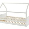 Cama Dupla | Vente-unique Cama Dupla Cabana De 2 X 90 X 190 Cm Em Pinho Cor Branco + Colchao - Hurra