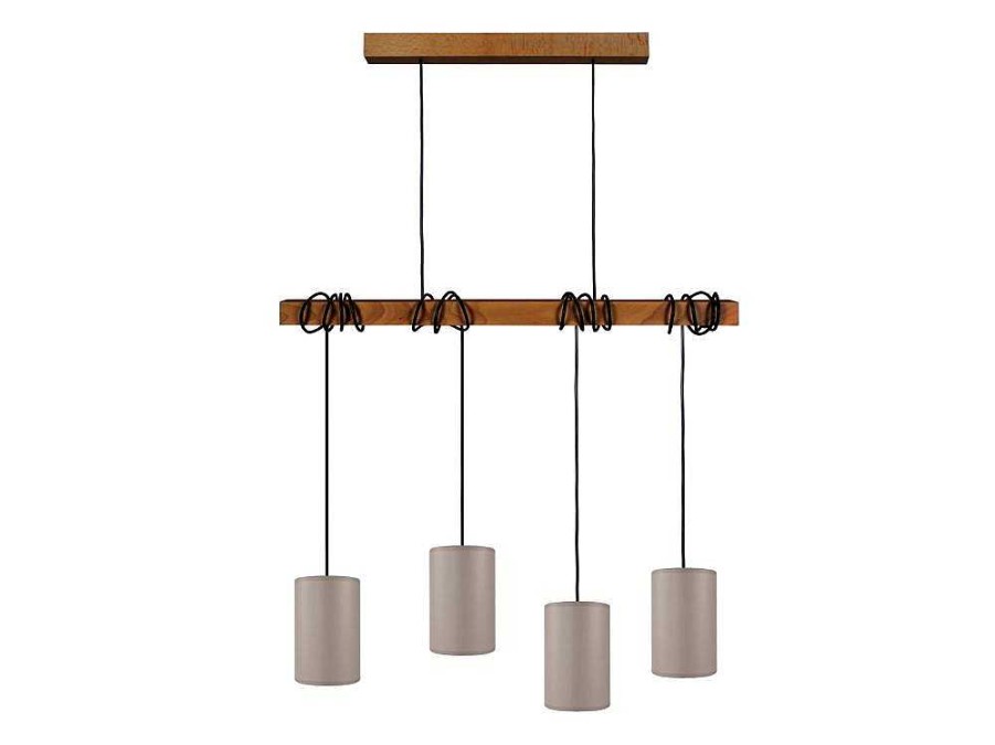 Lustre | TOSEL Suspensao Tosel Harlem A Cordao De Algodao Conico Vermelho D60 X H90 Cm