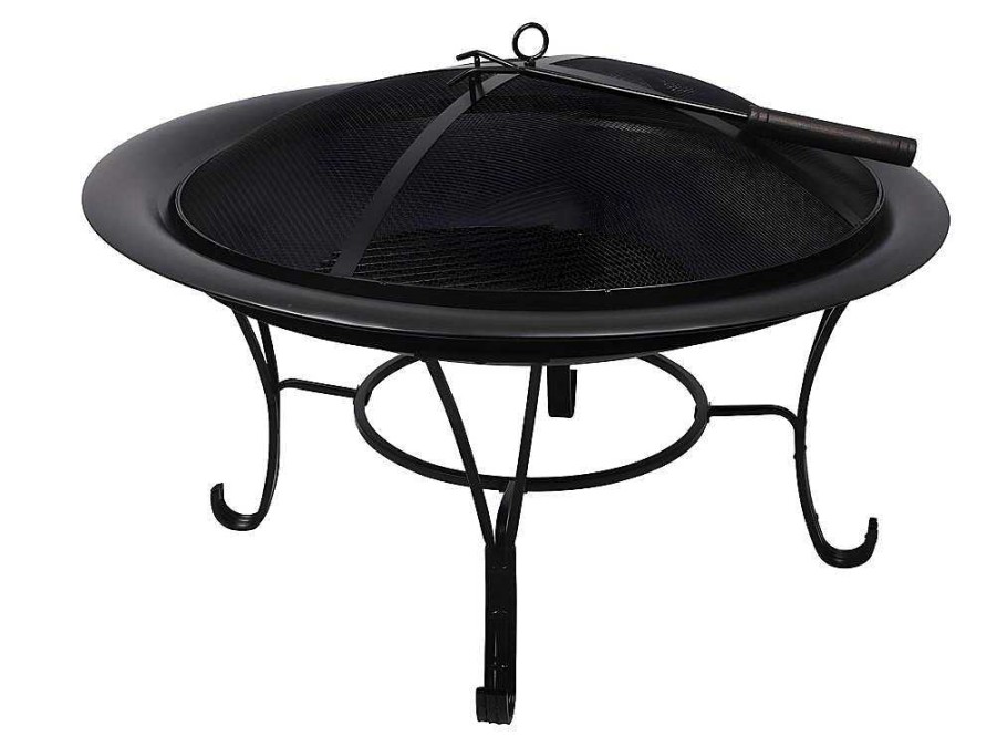 Barbecue, Braseiro De Jardim, Plancha | Vente-unique Braseiro De Jardim Redondo Em Aco Mizar - D.75 Cm X A.55 Cm - Preto