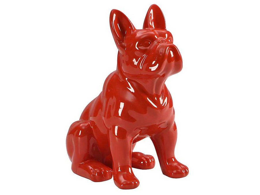 Estatua | OZAIA Estatua De Buldogue Em Resina De C. 27 X L. 16 X A. 32 Cm Cor Vermelho - Doggo