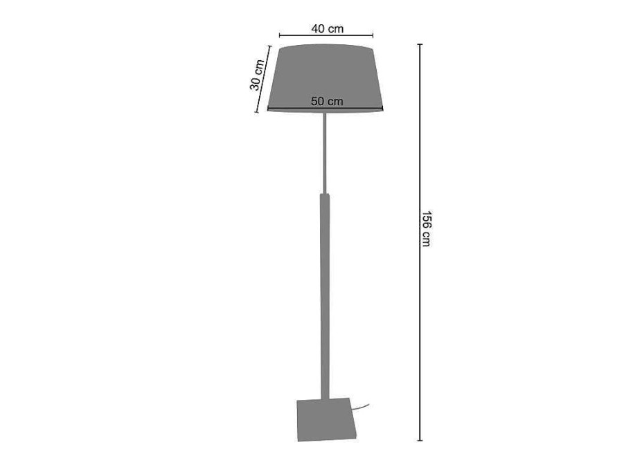 Candeeiro De Pe | TOSEL Candeeiro De Pe Tosel Thor B Tecido Certo Verde D40 X H162 Cm