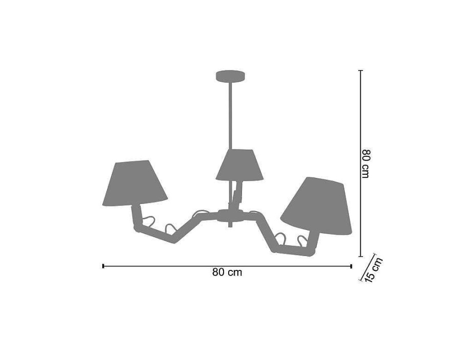 Lustre | TOSEL Lustre Tosel Geri Tecido Braco Imperio D80 X H80 Cm