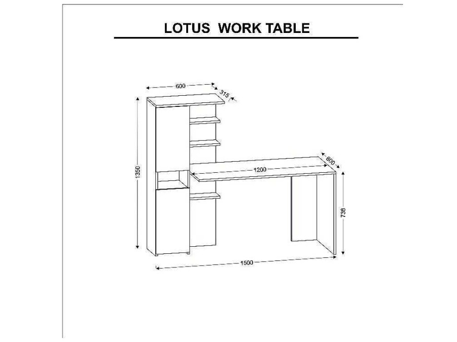 Secretaria | EPIKASA Secretaria Clio, Branco, 150X60X135 Cm, Epikasa