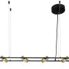 Candeeiro Suspenso | OZAIA Candeeiro Suspenso Com Leds Metal E Aluminio, 4 Focos, L85 Cm Preto E Dourado - Grimbsy