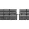 Conjunto De Sofa | Vente-unique Sofas De 3+2 Lugares Articulados Em Pele Sintetica Cinza - Canby