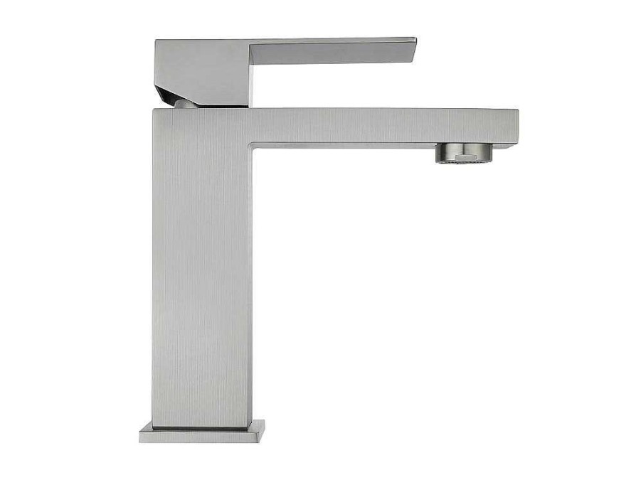 Torneira | Shower & Design Torneira Misturadora Mecanica Quadrada Em Inox Cor Niquel Escovado A17,3 Cm - Canilas