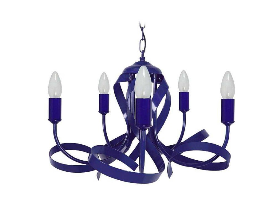 Lustre | TOSEL Lustre Tosel Monaco Lampada Decorativa Braco Azul-Marinho D52 X H70 Cm