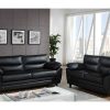 Conjunto De Sofa | Vente-unique Sofa De 3+2 Lugares Em Pele Sintetica Preto - Manoa