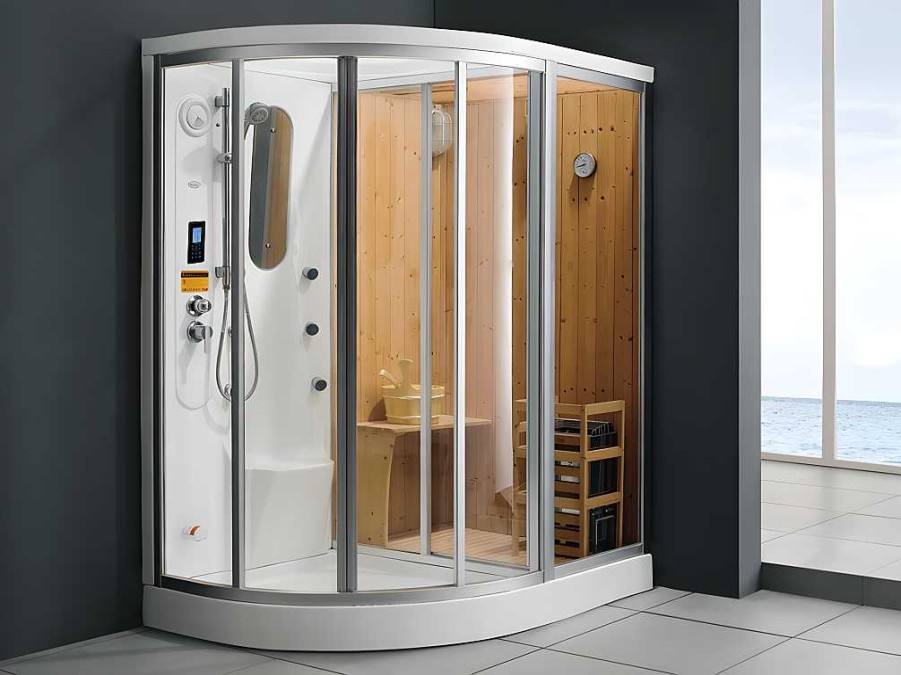 Cabine De Duche | Shower & Design Duche De Canto Spa-Termas-Sauna Haumea - L157 X P110 X A215 Cm Canto Direito