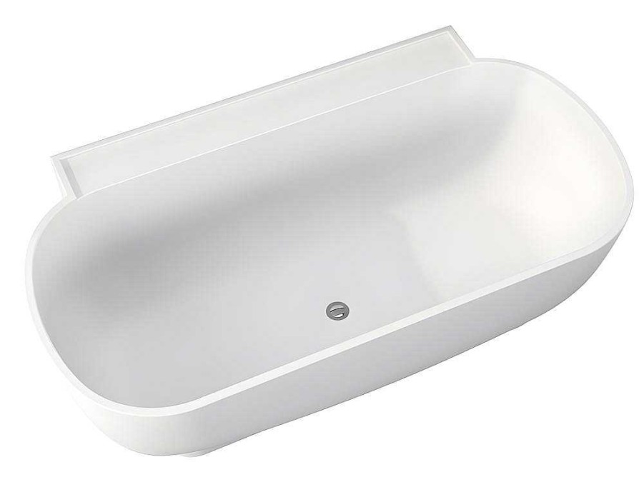 Banheira De Pousar E Encostar | Shower & Design Banheira Semi-Classica Oval De 240 L, Dimensoes 150 X 76 X 58 Cm Cor Branco Em Acrilico - Vogler