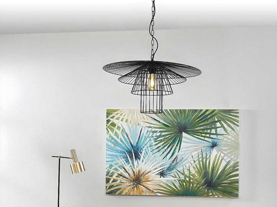 Candeeiro Suspenso | OZAIA Candeeiro De Teto Armacao Borboleta D. 59 X A. 110 Cm Em Metal Preto - Machaon