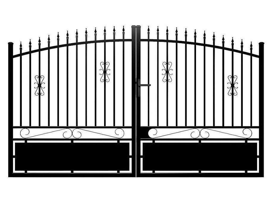 Porta E Portao | EXPERTLAND Portao De Batente Preto Em Aluminio De C350 X A160/180 Cm - Nerbis