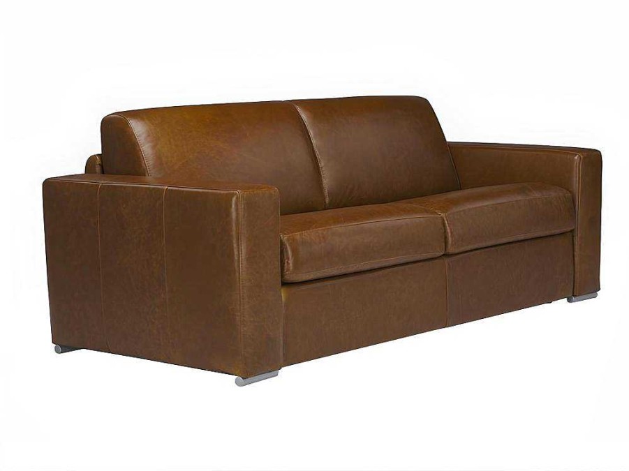 Sofa Cama De Abertura Rapida | LINEA SOFA Sofa De 3 Lugares Convertivel De Abertura Rapida 100% Pele De Bufalo Pele Vintage Caramelo - Delectea Ii