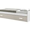 Cama Com Arrumacao | Venprodin Cama Gaveta - 105 Cm 54X190X113Cm - Branco-Cappuccino