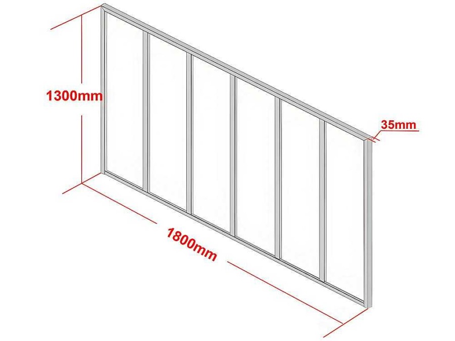 Divisoria De Ambiente | Vente-unique Divisoria De Atelier Em Aluminio Termolacado Branco De 180X130 Cm - Bayview