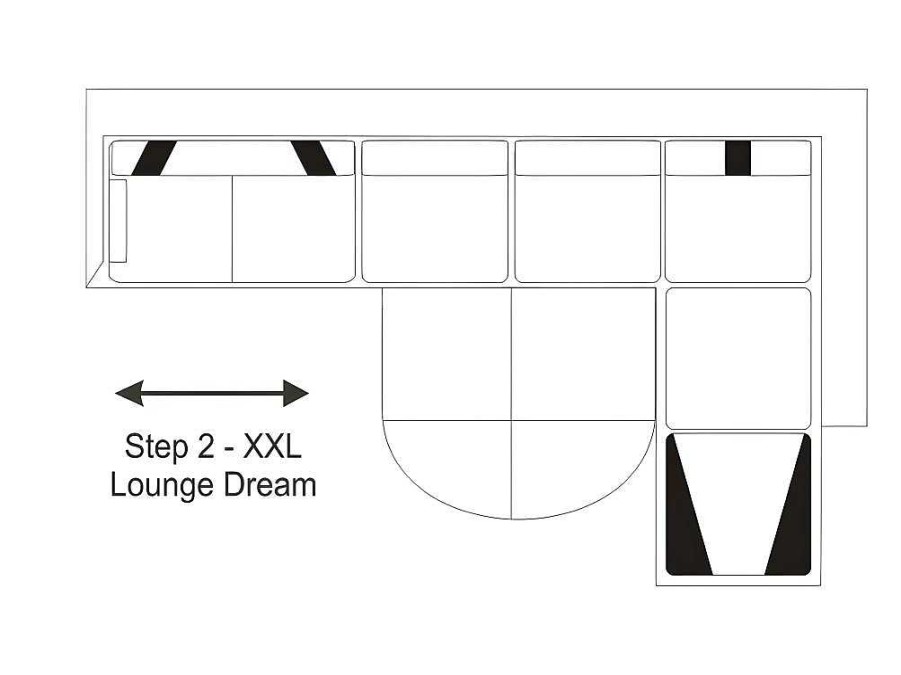 Sofa | Vente-unique Sofa De Canto Direito Em Pele Sintetica Branco E Faixas Pretas - Mintika