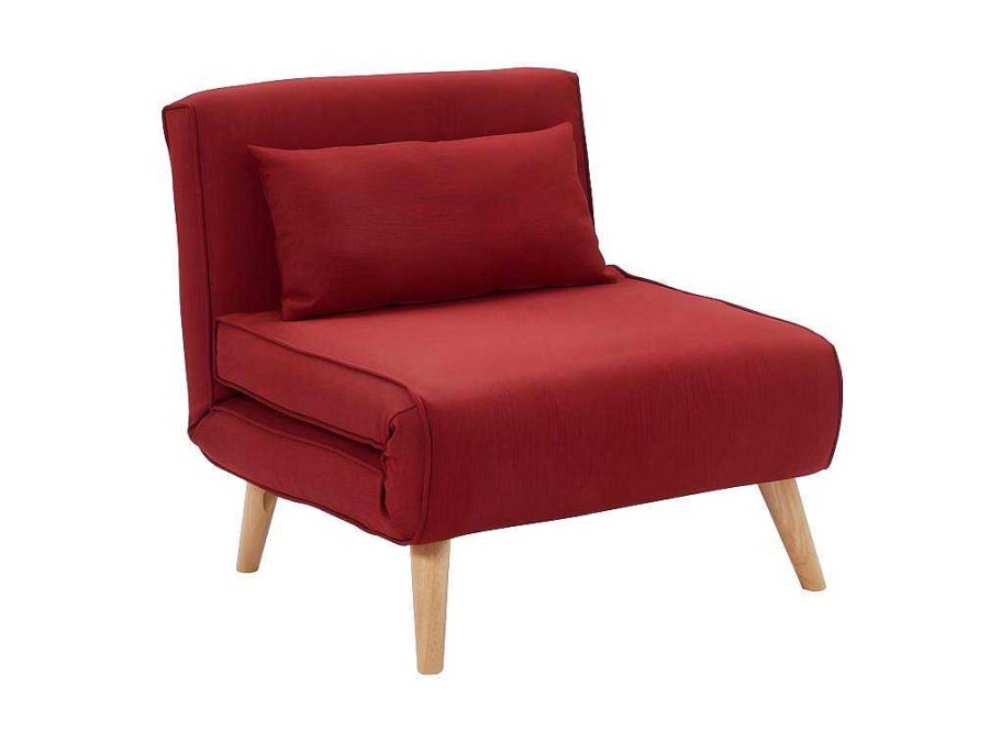 Poltrona Cama | Vente-unique Cadeirao Convertivel Em Tecido Vermelho - Posio