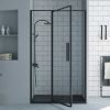 Painel De Duche | Shower & Design Porta De Duche Giratoria Preto Mate Estilo Industrial 120X195 Cm - Toroni