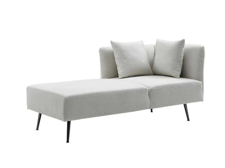 Chaise Longue | Vente-unique Chaise-Longue Esquerda Em Tecido Creme - Napasa