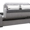 Sofa Cama De Abertura Rapida | Vente-unique Sofa De 3 Lugares Convertivel De Abertura Rapida Em Tecido Cor Cinza Bevis - Colchao De 18 Cm