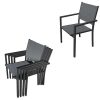 Conjunto Mesa E Cadeiras De Jardim | Happy Garden Firenze Conjunto De Moveis De Jardim Extensiveis Em Cinzento Textileno 8 Lugares - Antracite De Aluminio