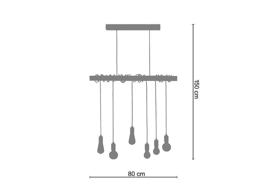 Lustre | TOSEL Suspensao Tosel Harlem Tecido Bar Cru D80 X H180 Cm