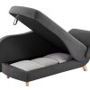 Chaise Longue | Vente-unique Chaise-Longue Esquerda Convertivel Em Tecido Antracite Com Espaco De Arrumacao - Penelope
