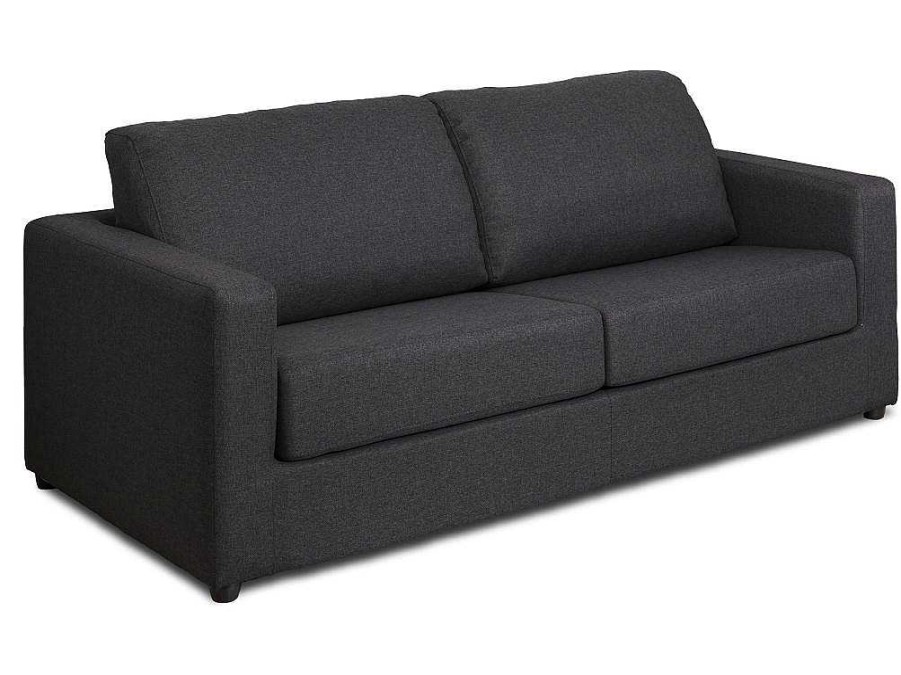 Sofa Cama De Abertura Rapida | Vente-unique Sofa De 3 Lugares Convertivel De Abertura Rapida Em Tecido Antracite - Doneto