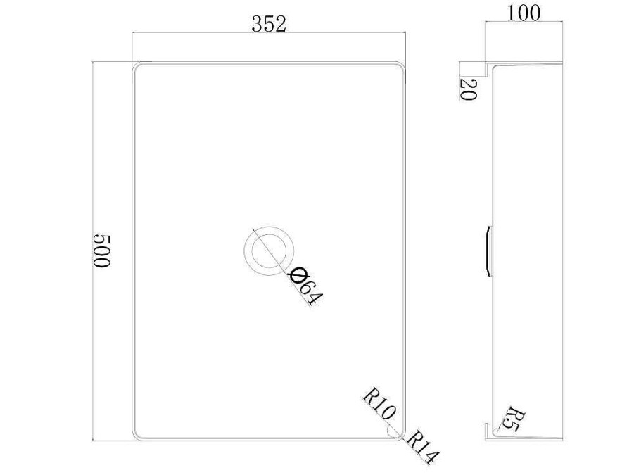 Promocoes Casa De Banho & Bem-Estar | Shower & Design Lavatorio De Pousar Retangular, Cor Metal Arma, C50 X L35,2 Cm - Demarquy