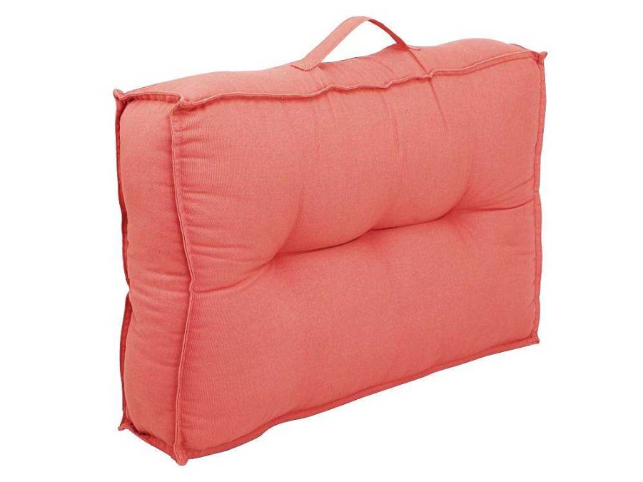 Decoracao De Jardim | OZAIA Conjunto De 2 Almofadas Para Paletes Em Algodao 40 X 60 X 12 Cm Cor Coral - Baila